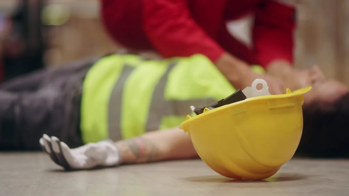 First aid being given on a construction site