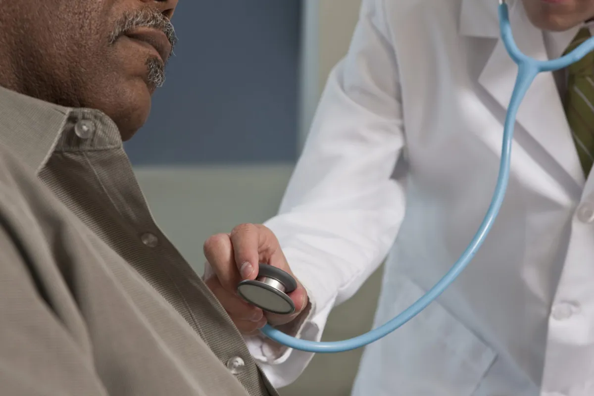 Employee receiving a workplace health check